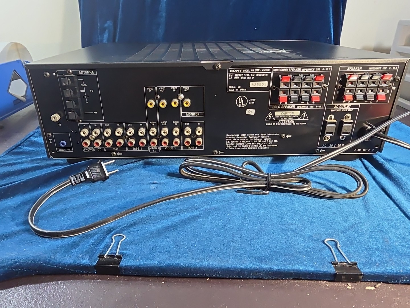 Sony STR-AV920 AM/FM Stereo With Original Remote.