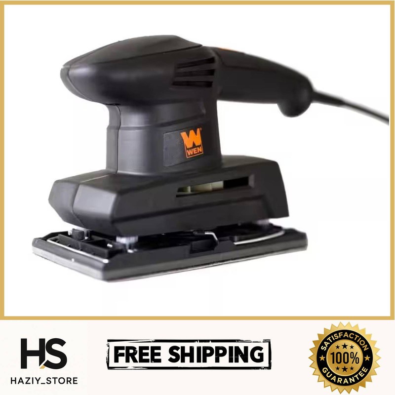 WEN 1/3 Sheet Sander 1.2 Amp Motor Electric Lightweight Dust Collection Bag