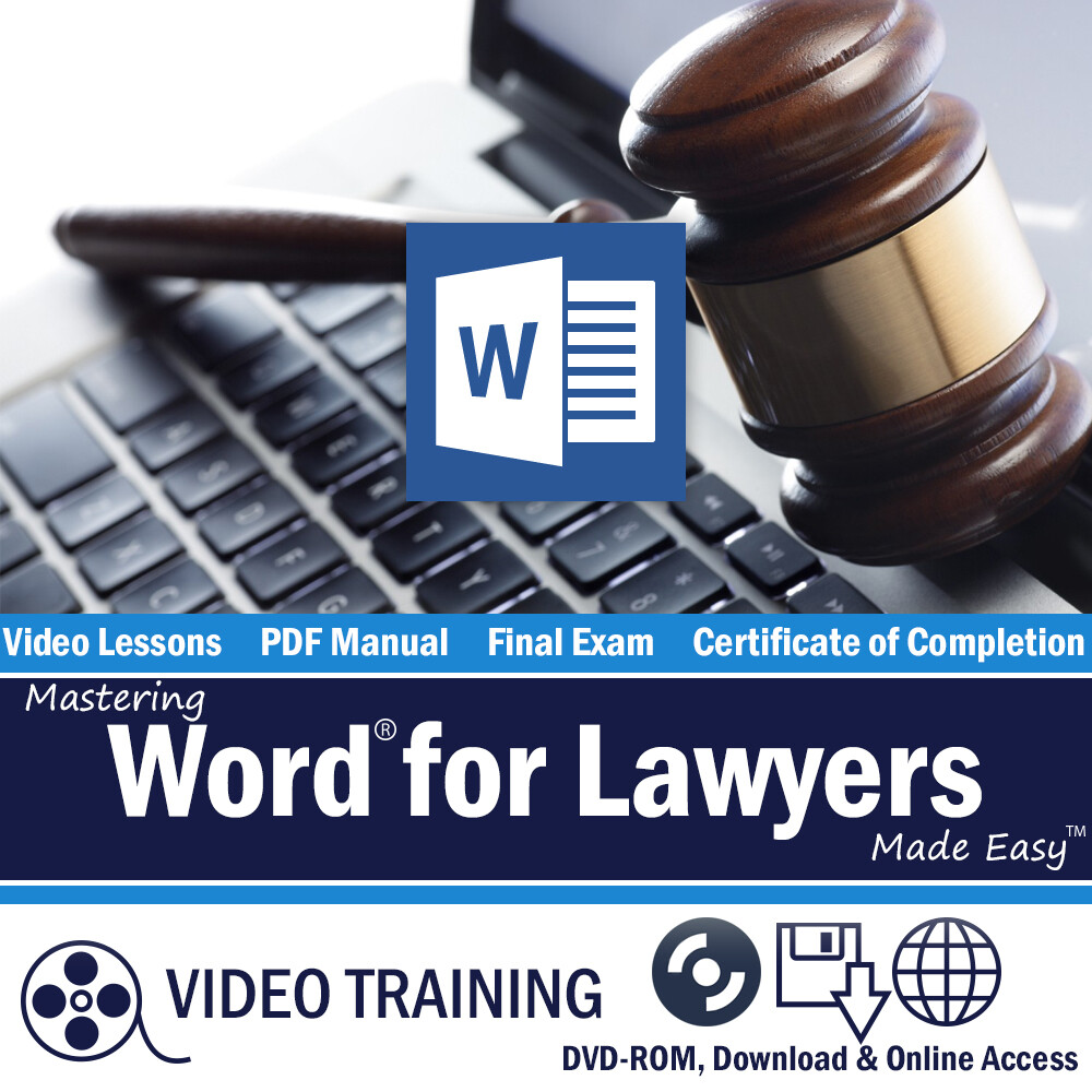 Learn WORD for Microsoft 365 FOR LAWYERS Training Tutorial DVD-ROM Course