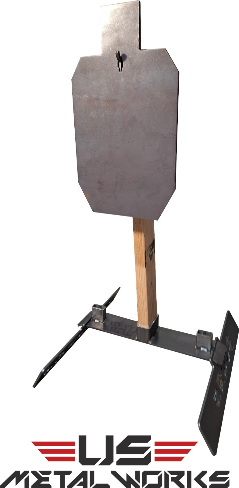 Collapsible 18" Cardboard & Gong Stand Combo Setup W 2/3 12x20 IDPA Torso Target