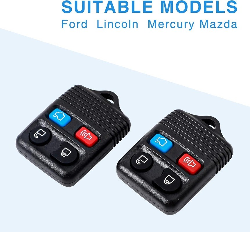 4 Button Keyless Entry Remote Control Key Fob, 2 Pack