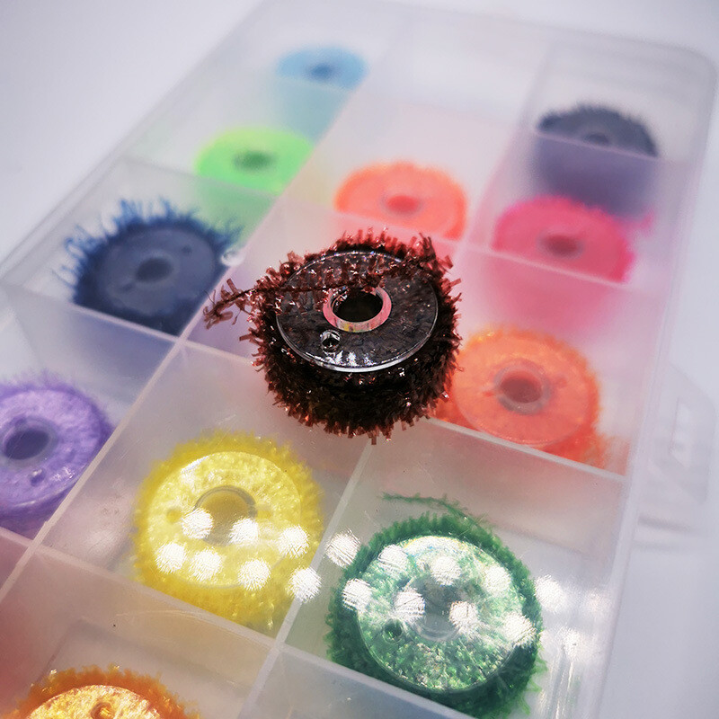 15pcs Fly Tying Material Crystal Flash Tinsel Chenille Line Thread Cactus Yarn
