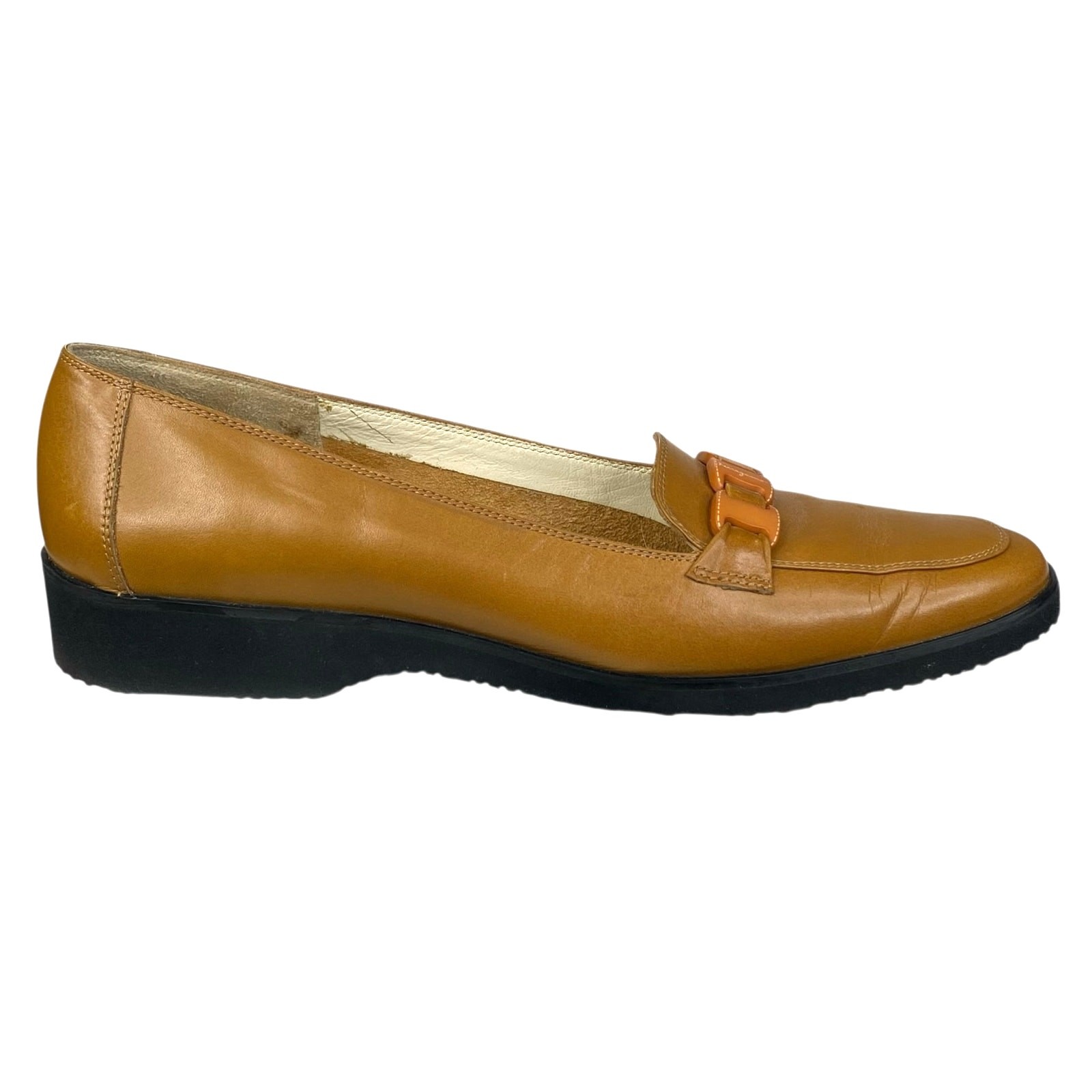 Vintage Salvatore Ferragamo Women’s Brown Leather Slip On Loafer Size 7.5 AAA