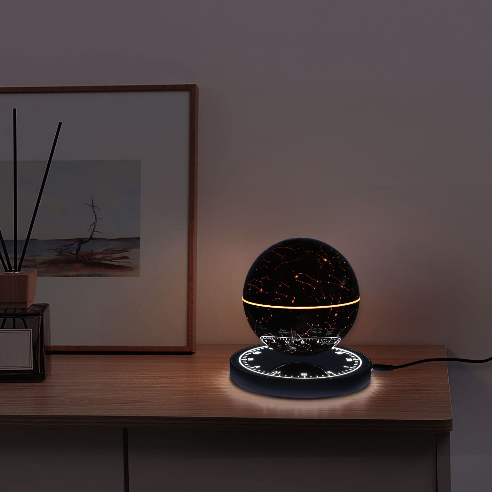 6in Magnetic Levitating Globe with LED Floating Globe Auto-Rotating Globe