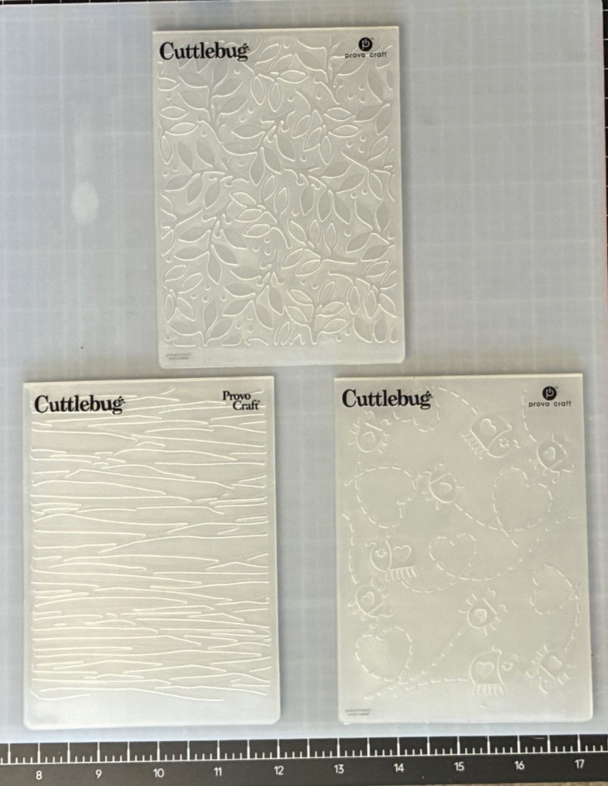 Cuttlebug Provo Craft Embossing Folder FOREST BRANCHES, LEAFY BRANCHES, LOVE BUG