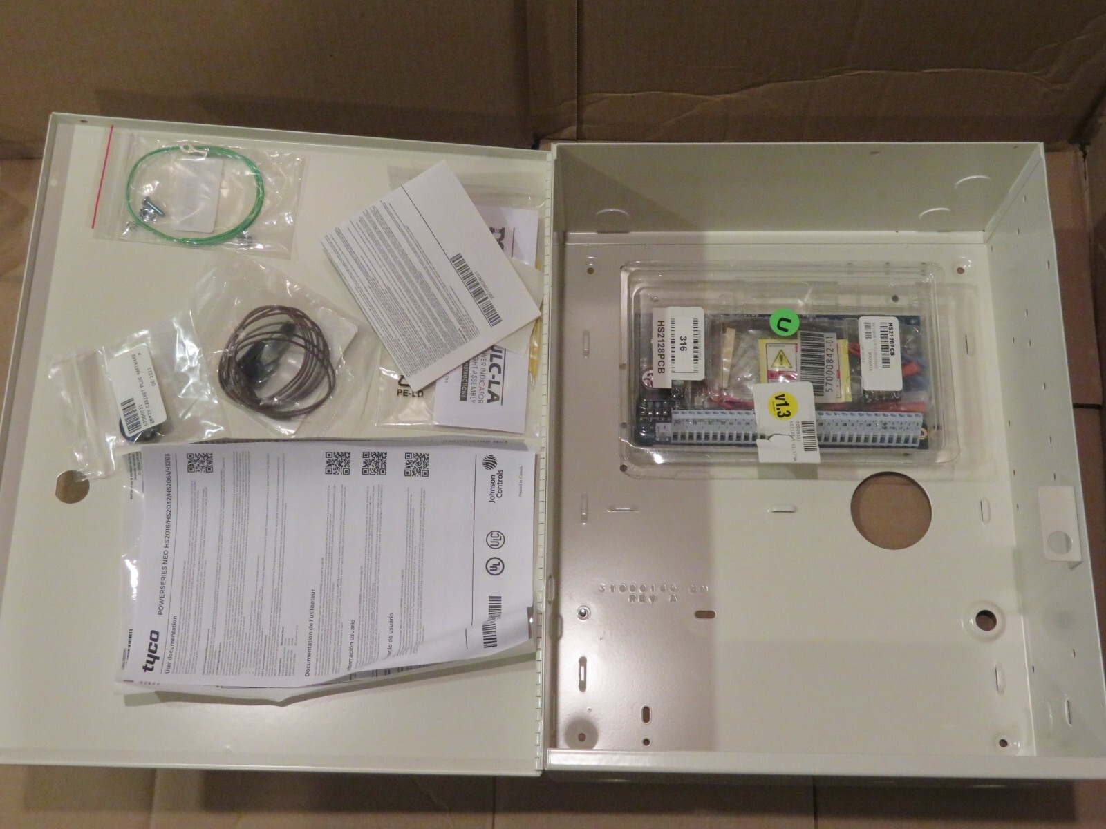 DSC NEO HS2128 W/ Enclosure, Brand New Alarm Panel V1.37NA