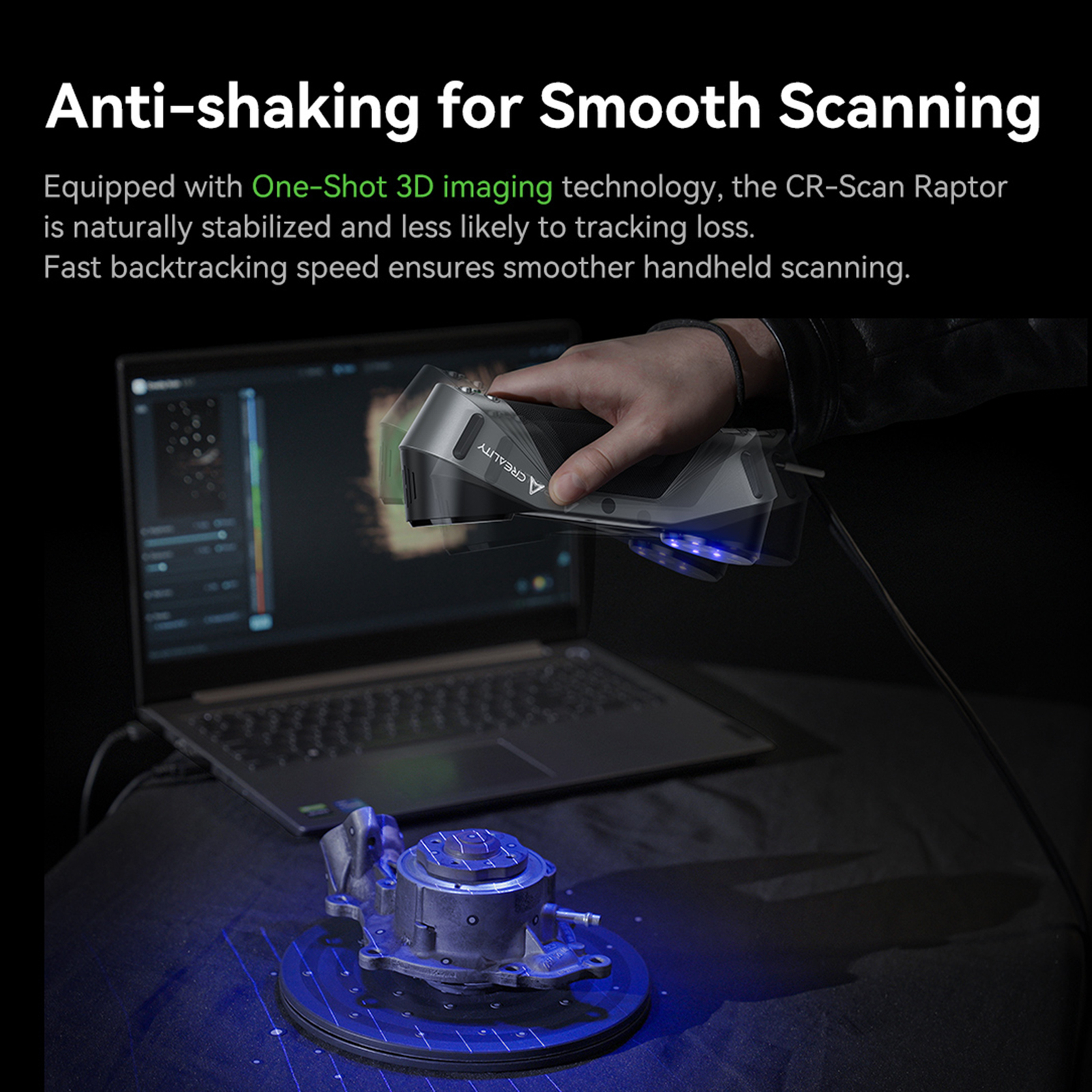 Creality CR-Scan Raptor 3D Scanner 5-2000mm Black/Metal Objects Scanning S8R6