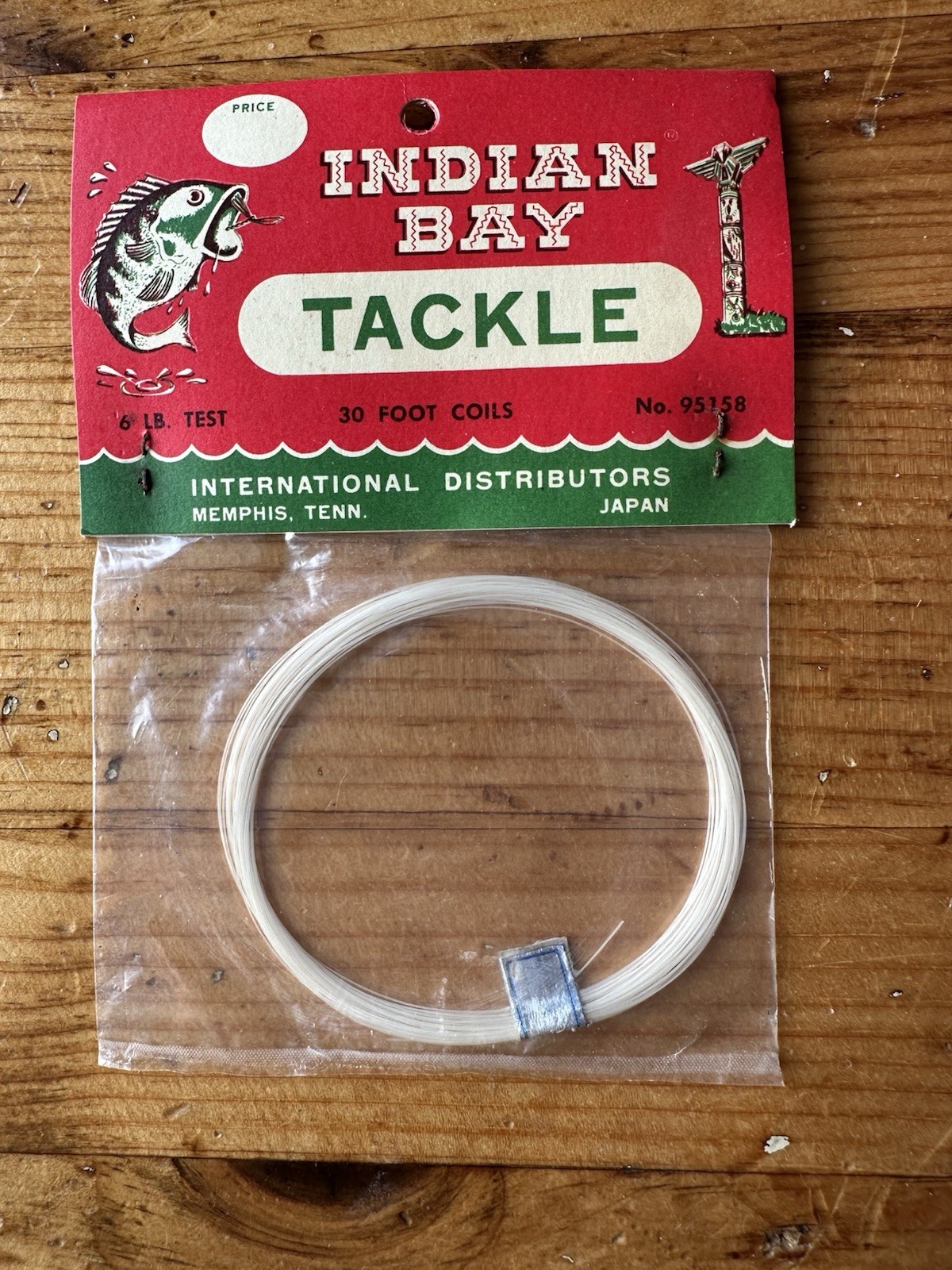 Vintage Indian Bay Tackle Co. 30ft of 6 Lb Fishing Leader In Unopened Package