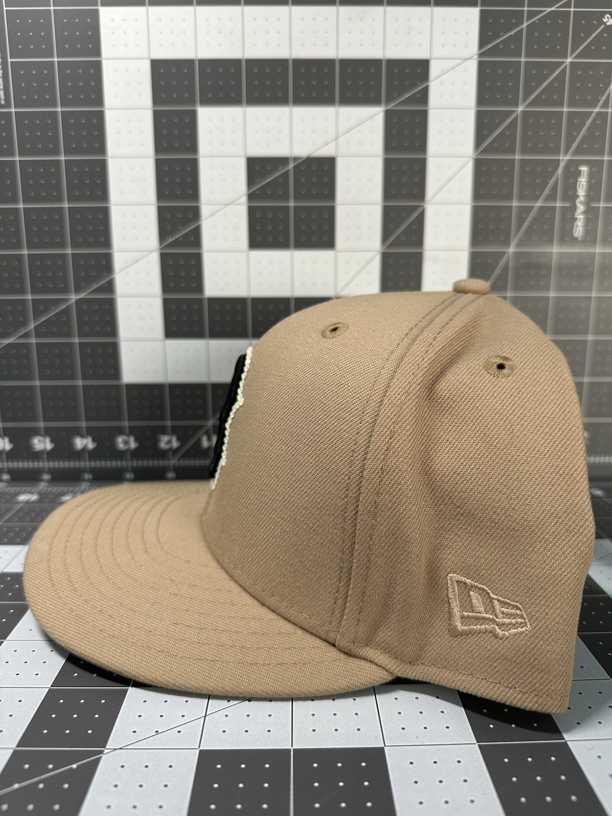 Boston Red Sox Fitted Hat 7 5/8 CUSTOM (beige)(camo bottom)