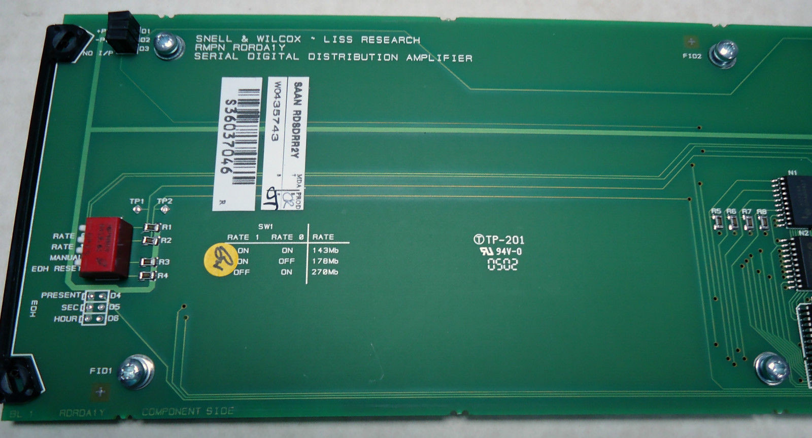 SNELL & WILCOX IQDSDR SDI RECLOCK DISTRIBUTION AMPLIFIER WITH REAR MODULE*
