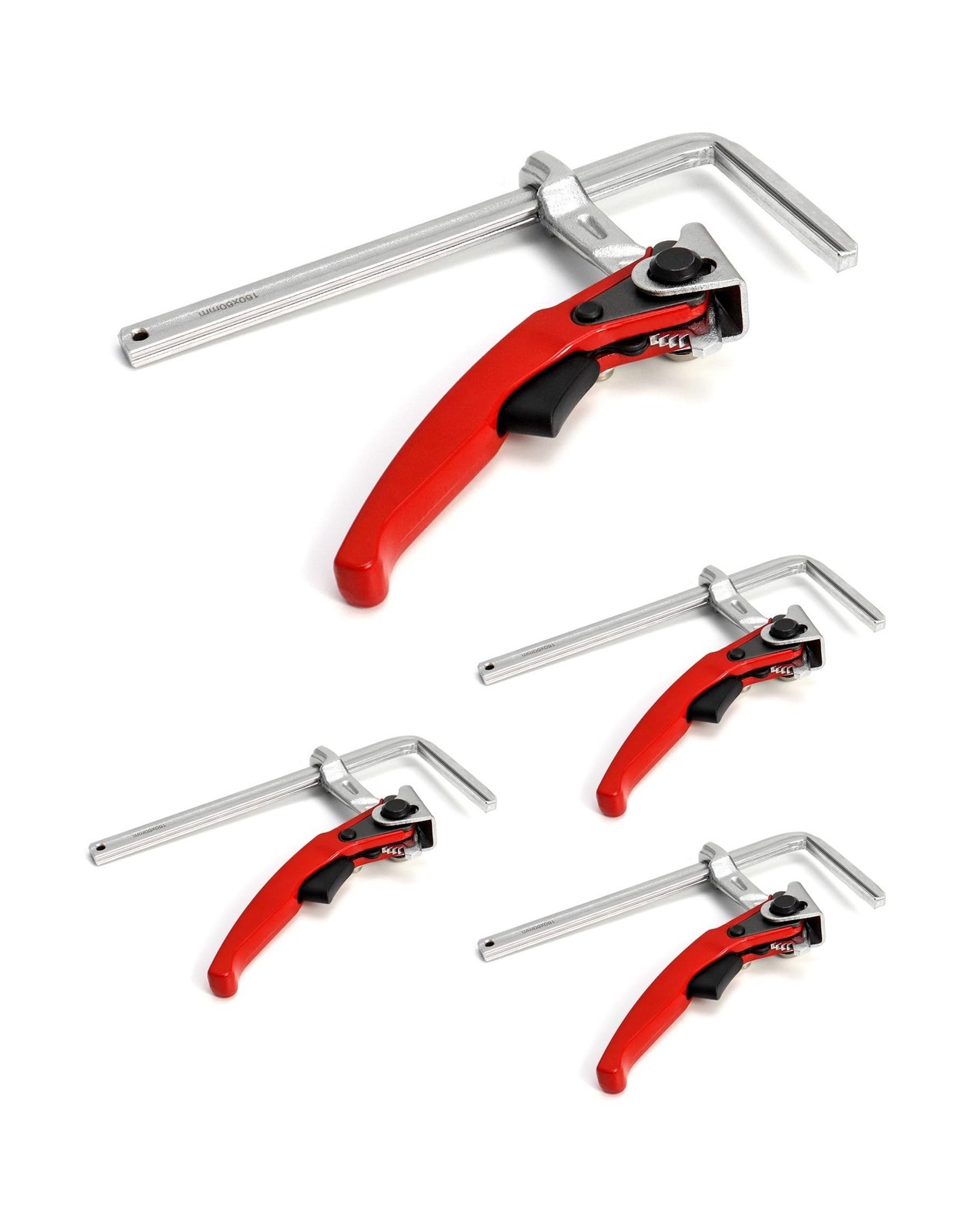 QWORK Ratcheting Table Clamp, 4 Pack Quick Release Bar Clamp with 6-5/16" Cap...