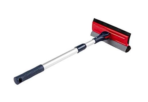 Professional Window Squeegee | 2-in-1 Window Cleaner Sponge and Soft Rubber