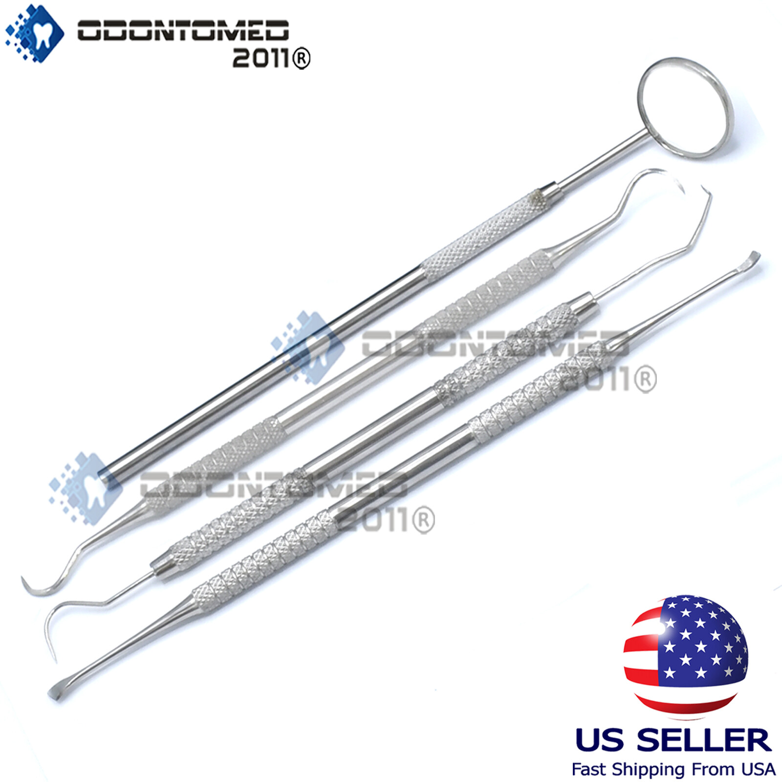 Dental Duty Professsional Hygiene Tool Kit Scraper Pick Mirror (4 Pieces) pr-141