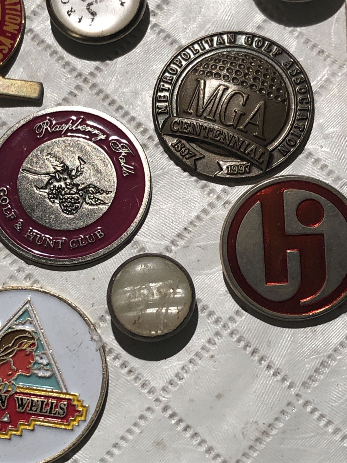 Vintage (19) Golf Ball Marker Lot Various Golf & Country Clubs Hershey