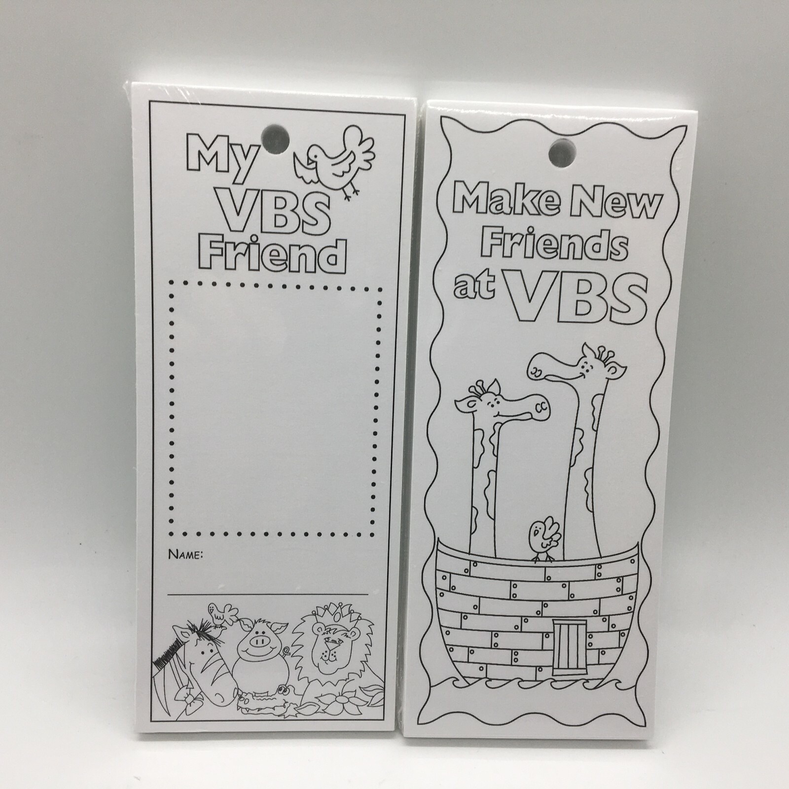 2 PC Barker Creek Color Me Bookmarks Make New Friends At VBS 30 PC Each New