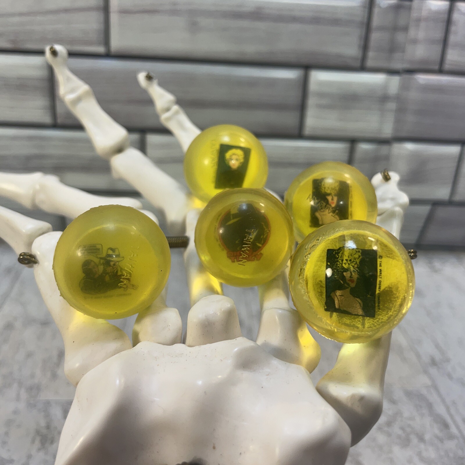 lot of 5 1990 Imerial Dick Tracy Bounce Balls Loose Bouncey Balls