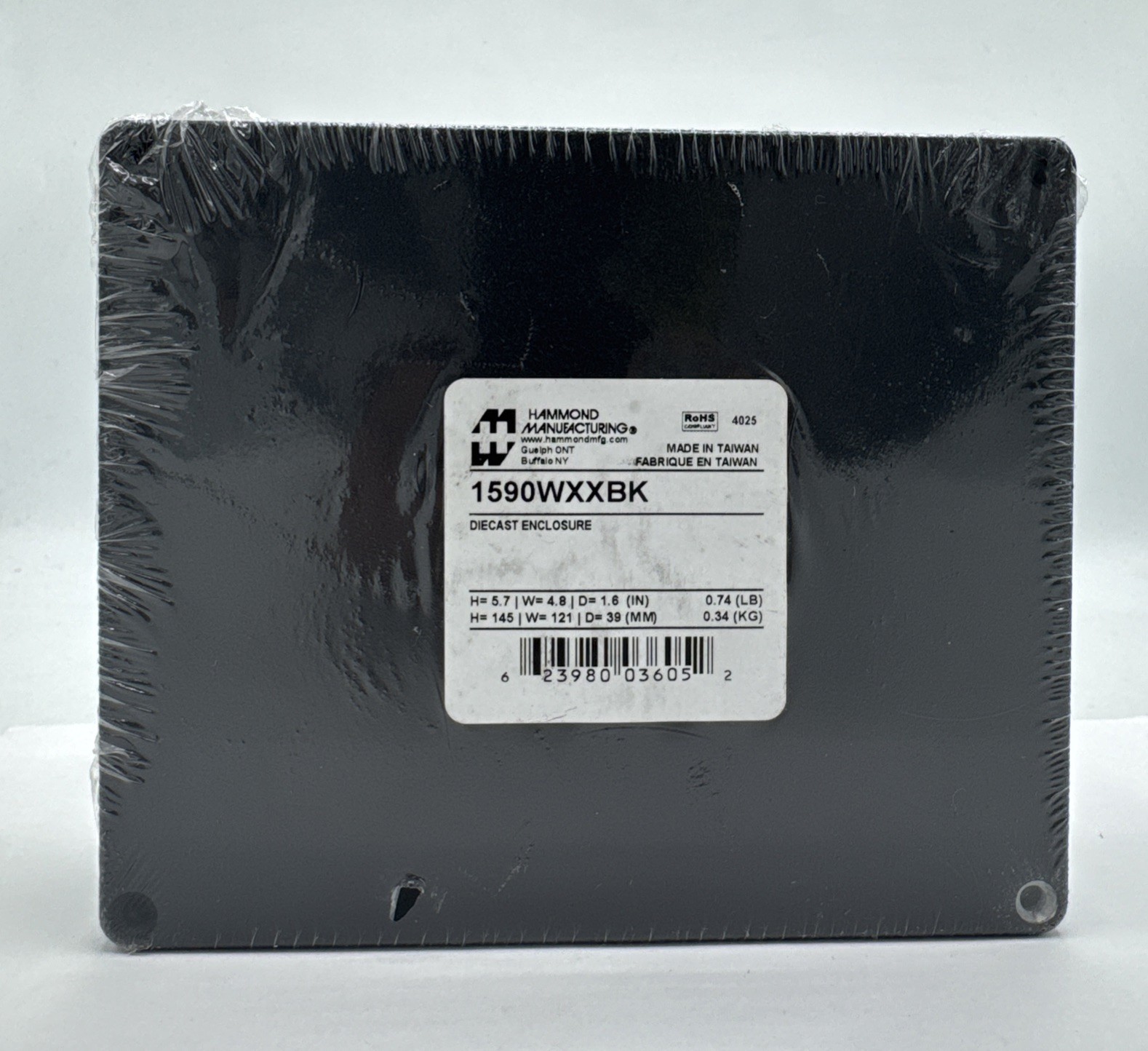 Hammond 1590WXXBK Black Aluminum Tin Wrap (145 X 121 X 39mm)