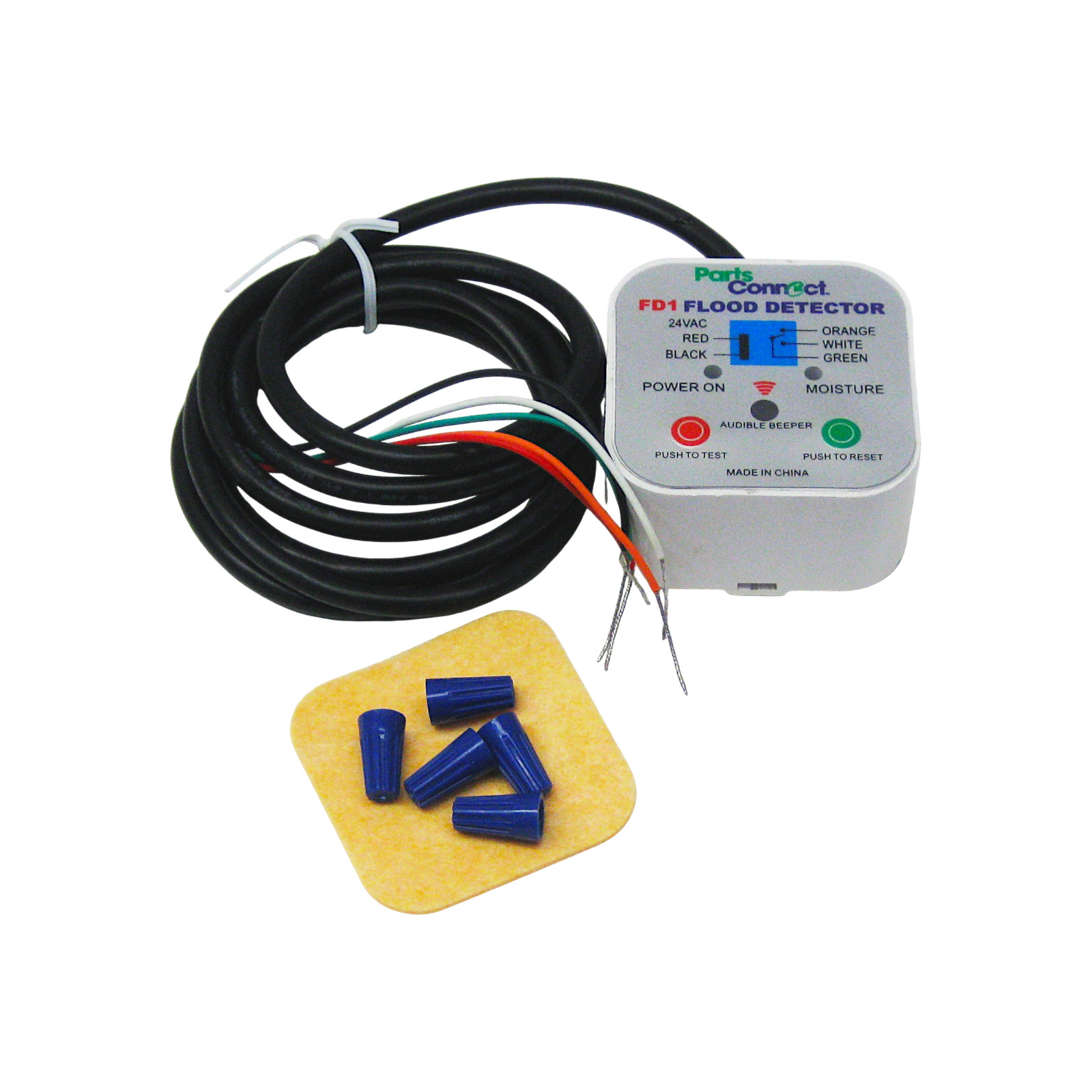 Water Flood Overflow Sensing Moisture Detector Turns Off HVAC Furnace, AC