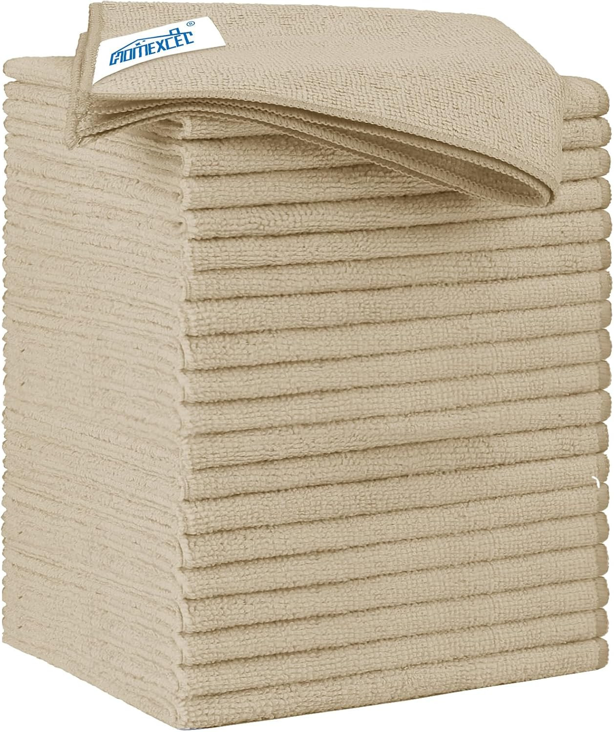 Brown Microfiber Cleaning Cloth 20 Pack 11.5 X 11.5 Inch Microfiber Towels for C