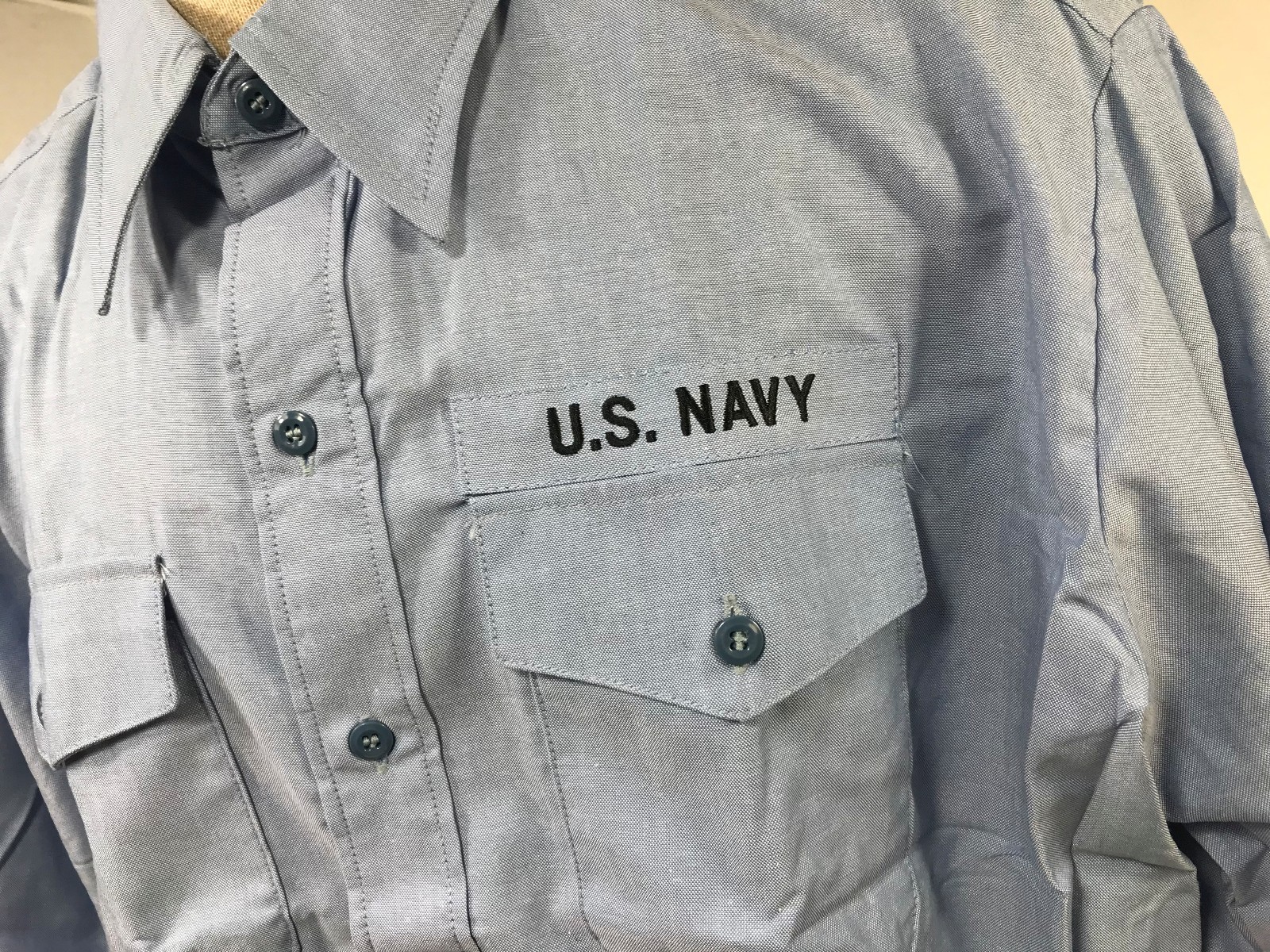 NAVY UTILITY WORK SHIRT, 2X New Condition