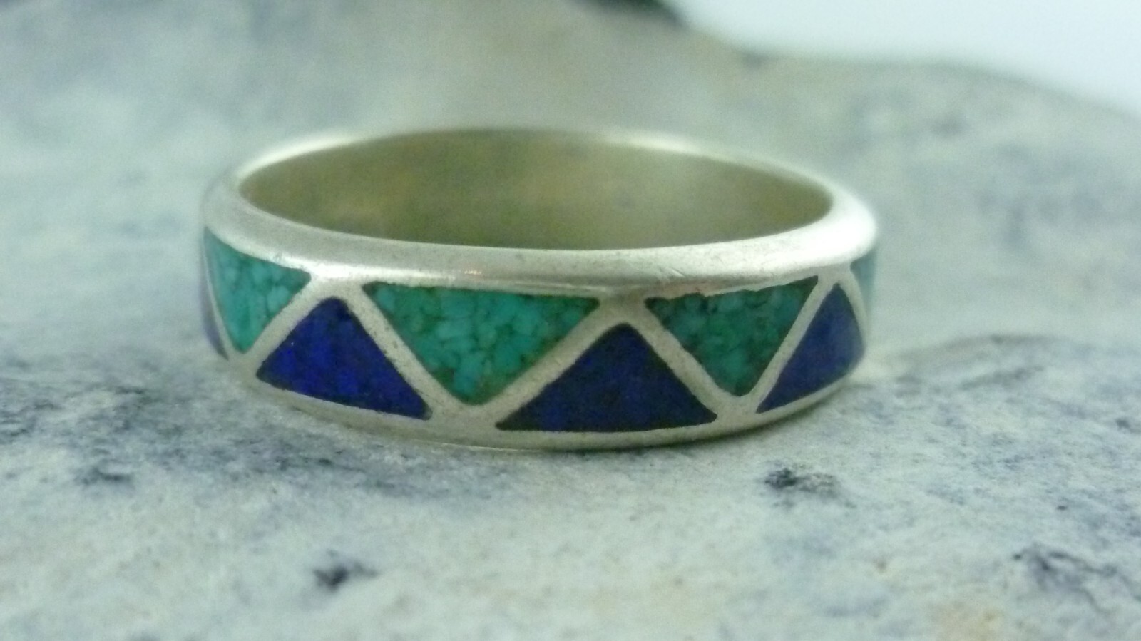 Ring Chip Inlay Lapis Lazuli Western Jewelry Navajo Indian Jewelry 925 Silver