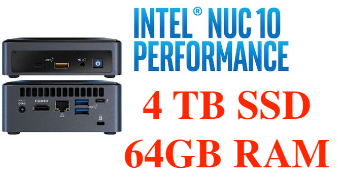 NEW w/ BOX Intel NUC10FNK Core i3 10th 64GB RAM 4TB SSD Win11Pro NUC10