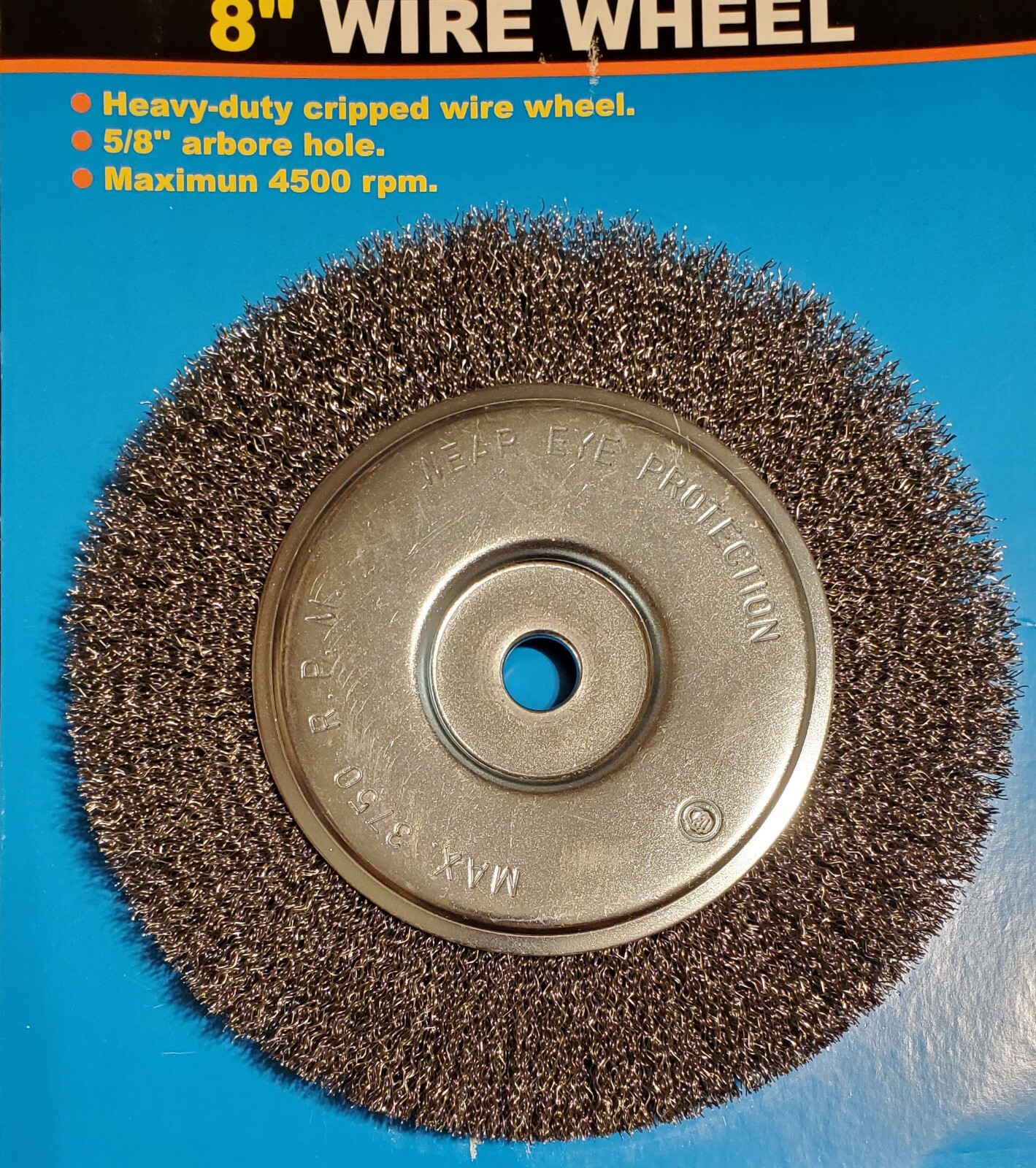 2pc 8" BENCH GRINDER WIRE WHEELS Super Thick 4 laps Steel Wire 5/8 arbor inch