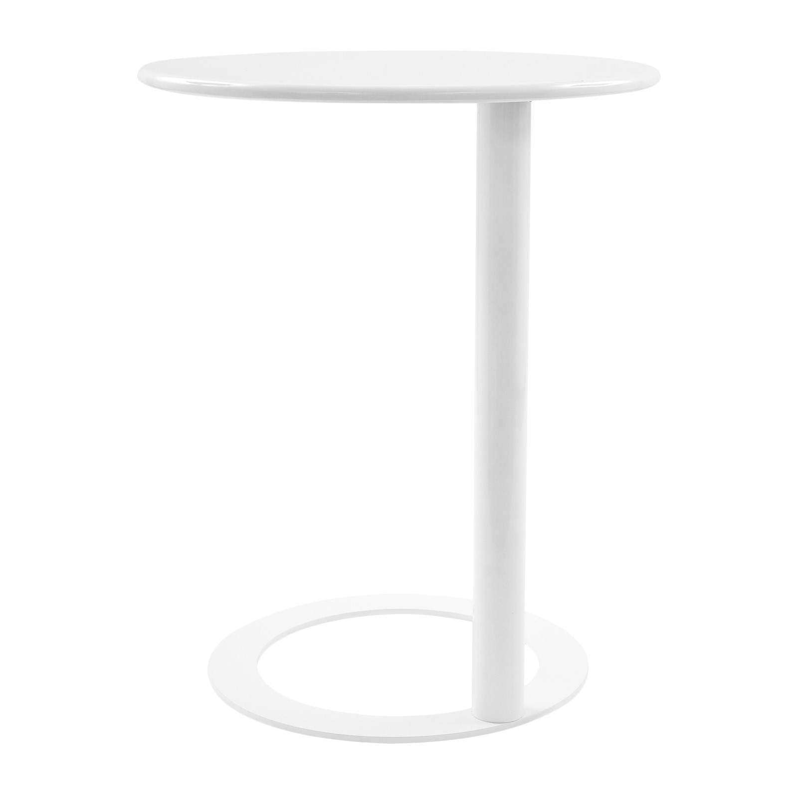 Round Side Table with O-Shaped Base - Stylish, Space-Saving Design