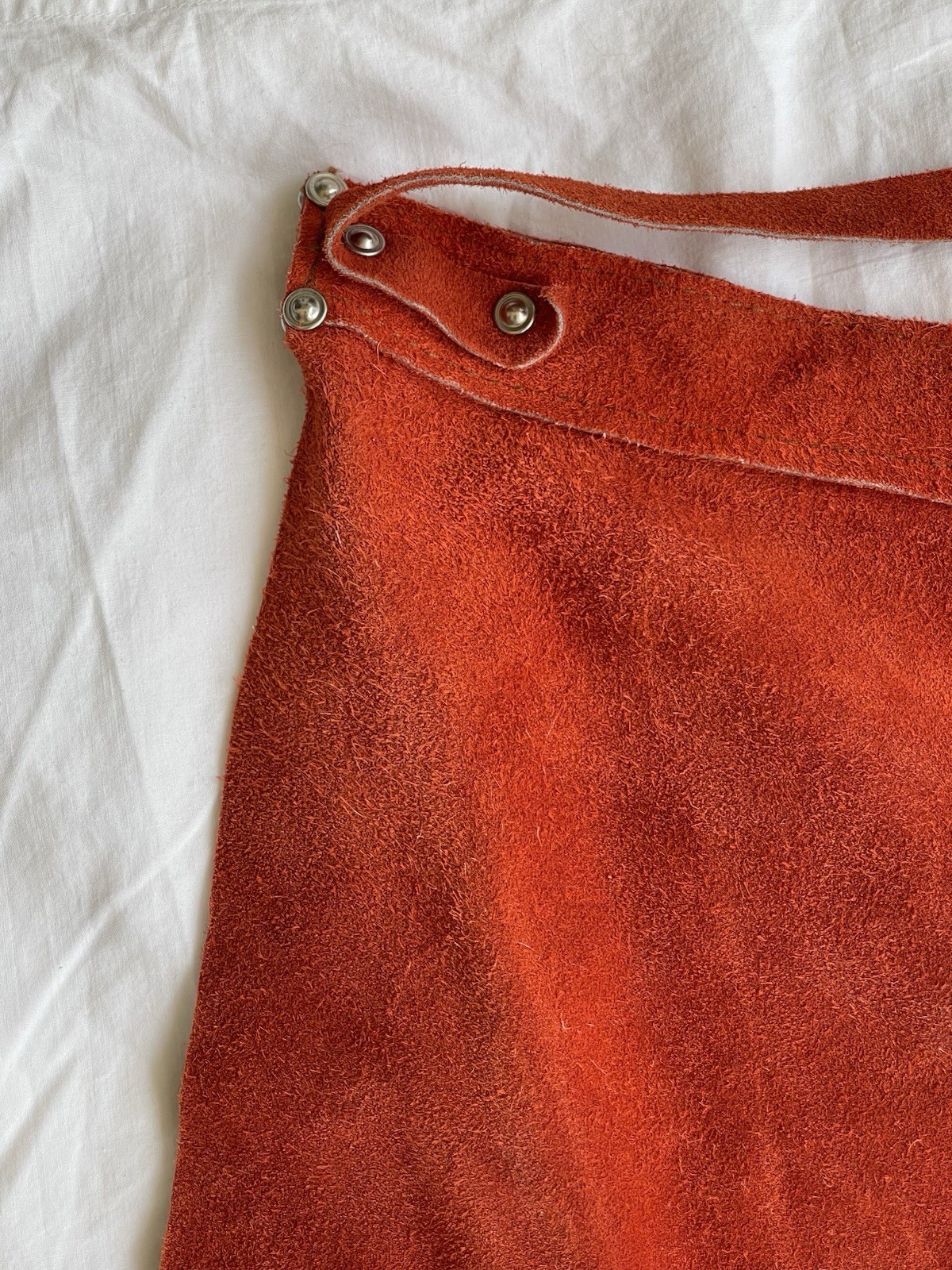Rust Suede Leather Welding Work Chaps Very Good Condition