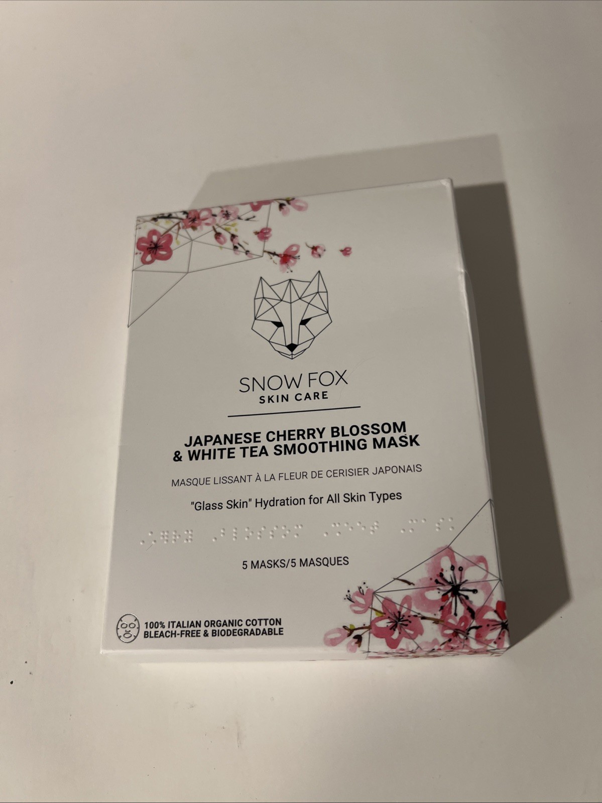 Snow Fox Japanese Cherry Blossom & White Tea Smoothing Mask - 5 Masks