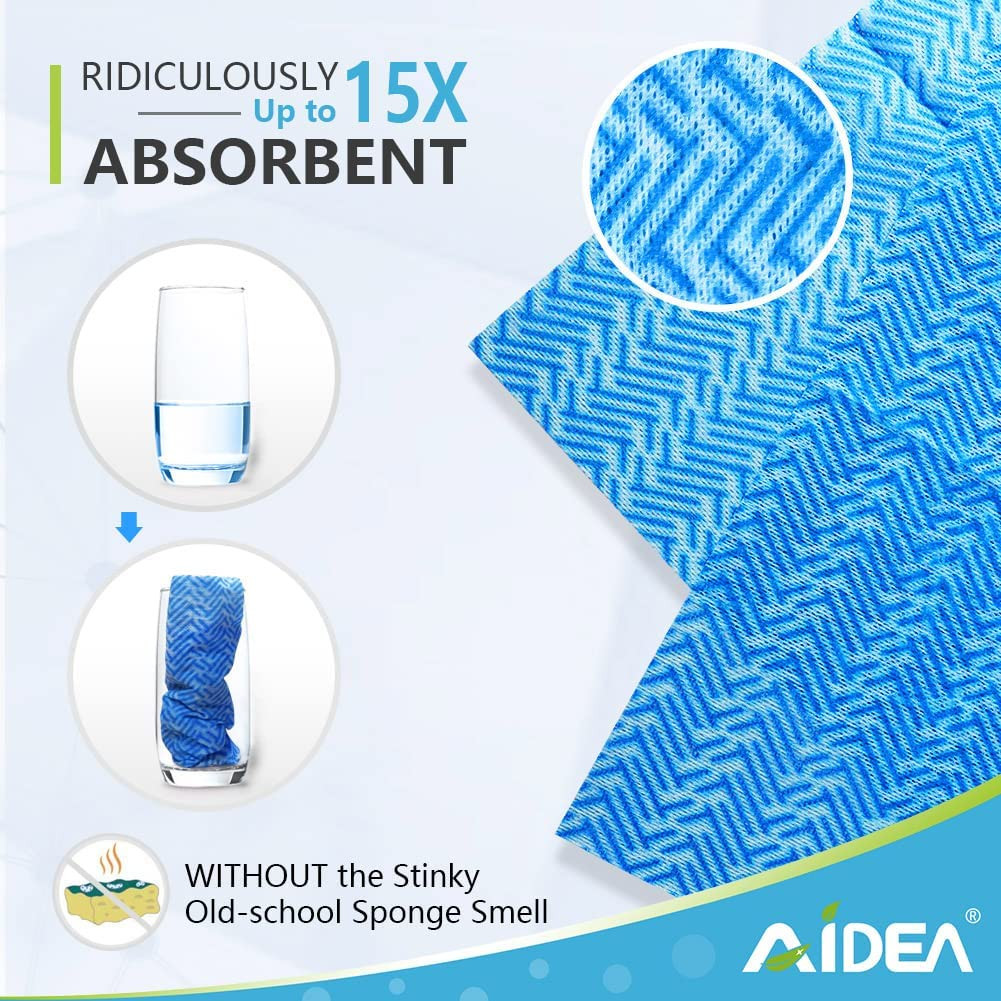 AIDEA Cleaning Wipes, Multi-Purpose Towel Reusable Cleaning Cloths 40Ct(1 Pack)