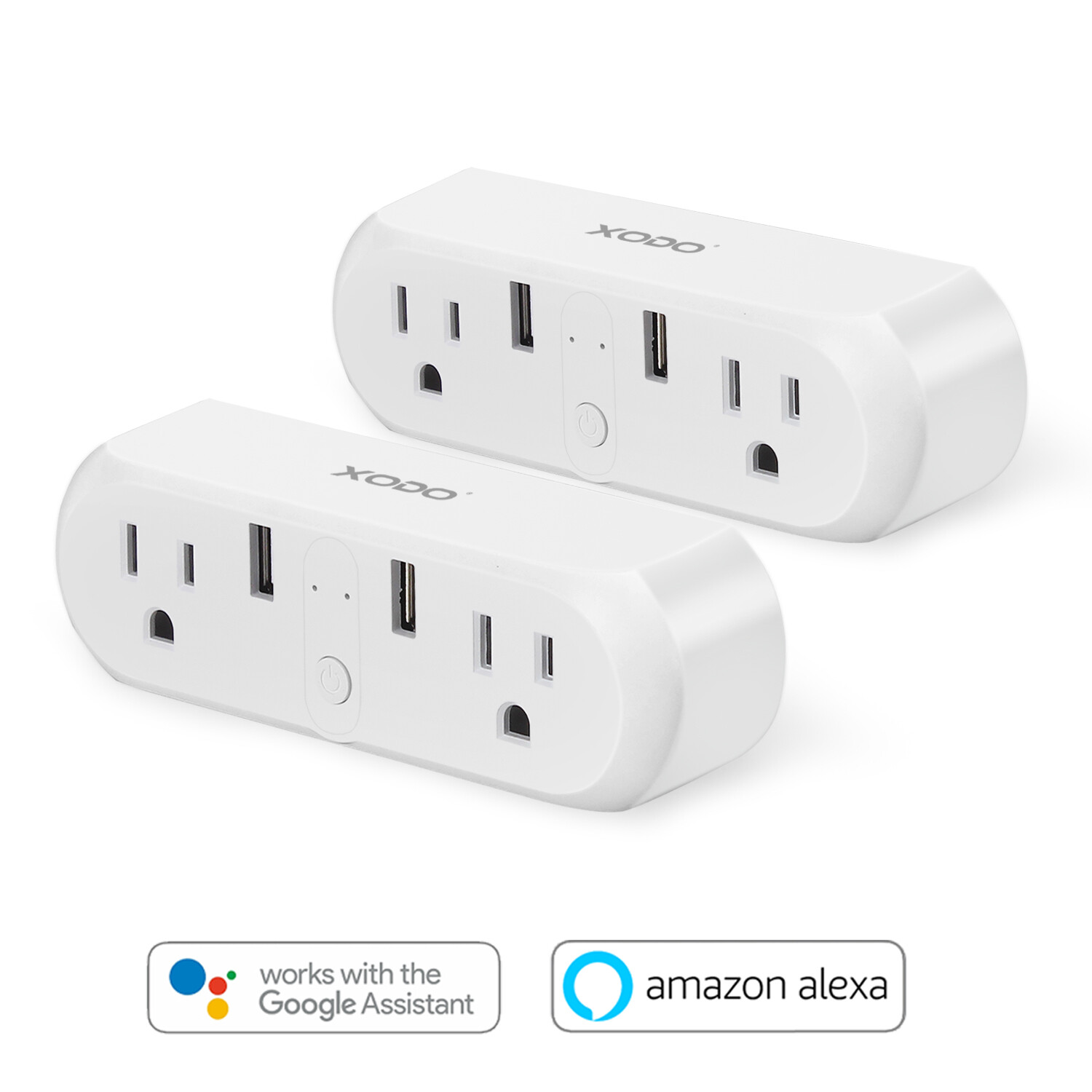 XODO WiFi Smart Plug Power Switch, 2 Outlet 2 USB  Alexa Echo Smart Home 2-Pack