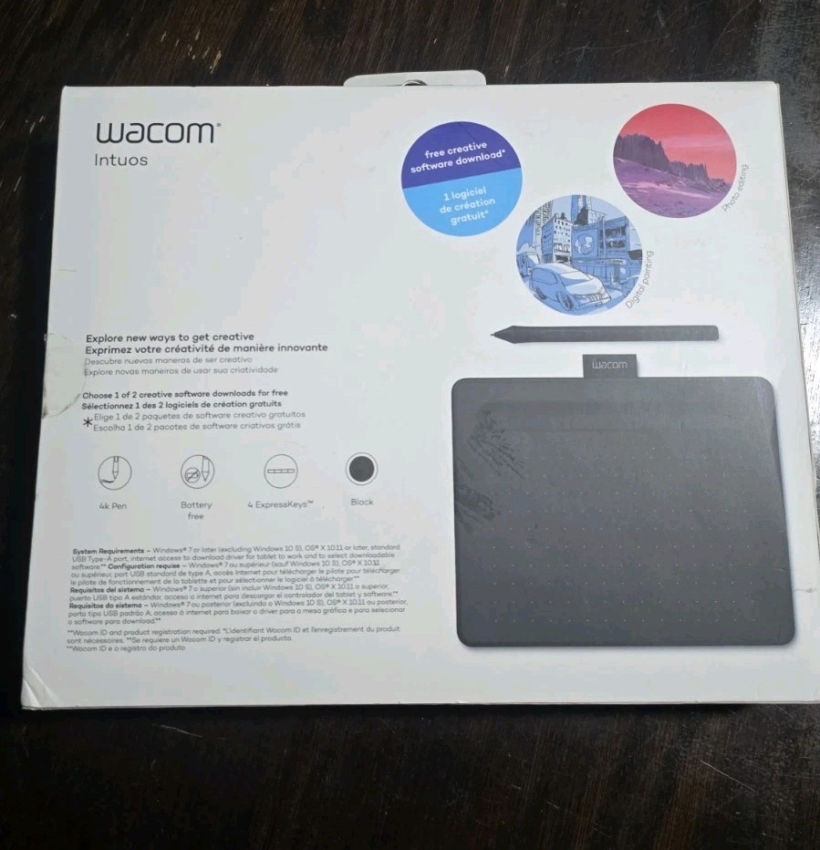 Wacom Intuos Digital Drawing Tablet with Pen - Black