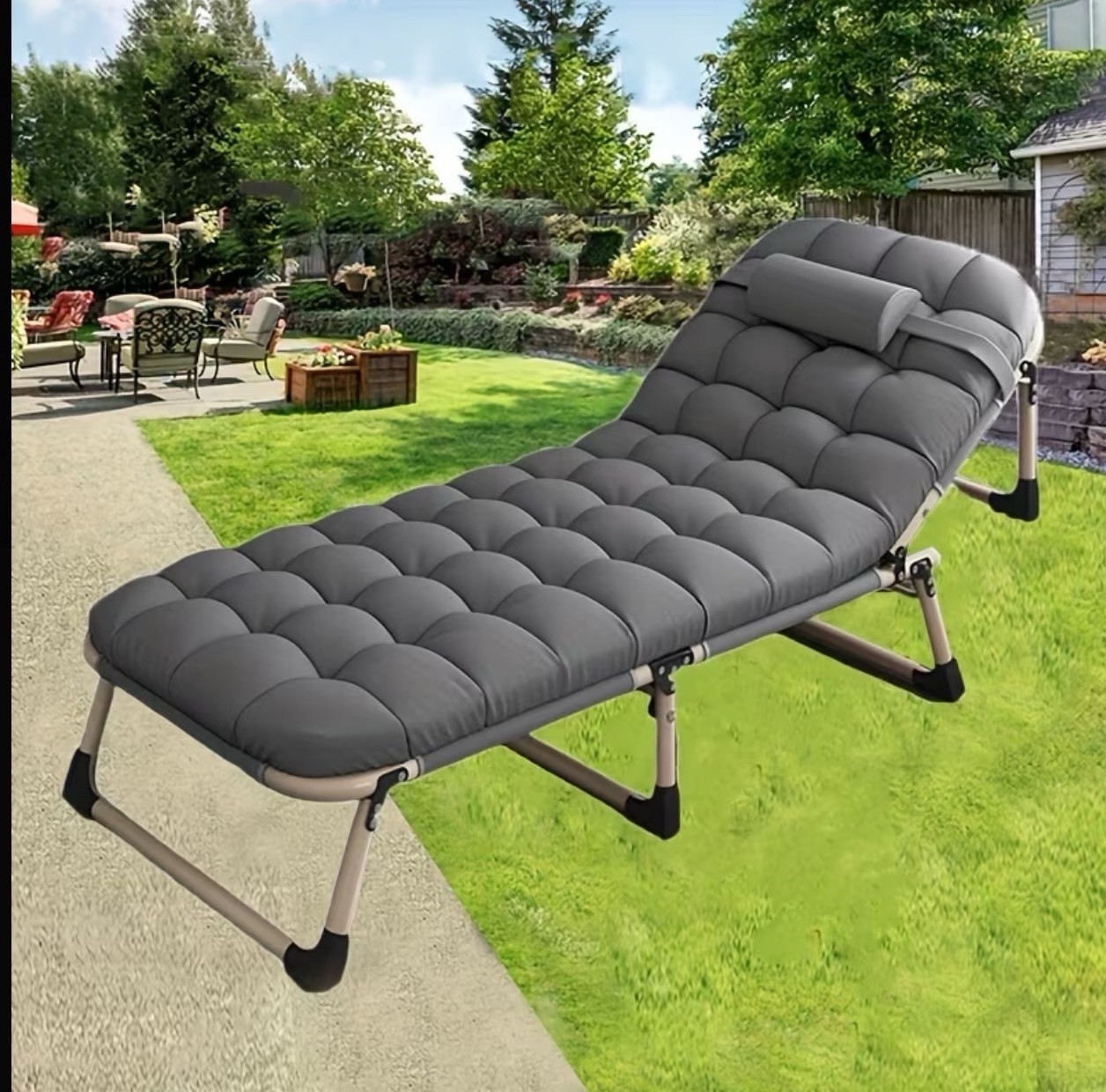 Artifact Folding bed Recliner With Mattress-gray Camping Cot