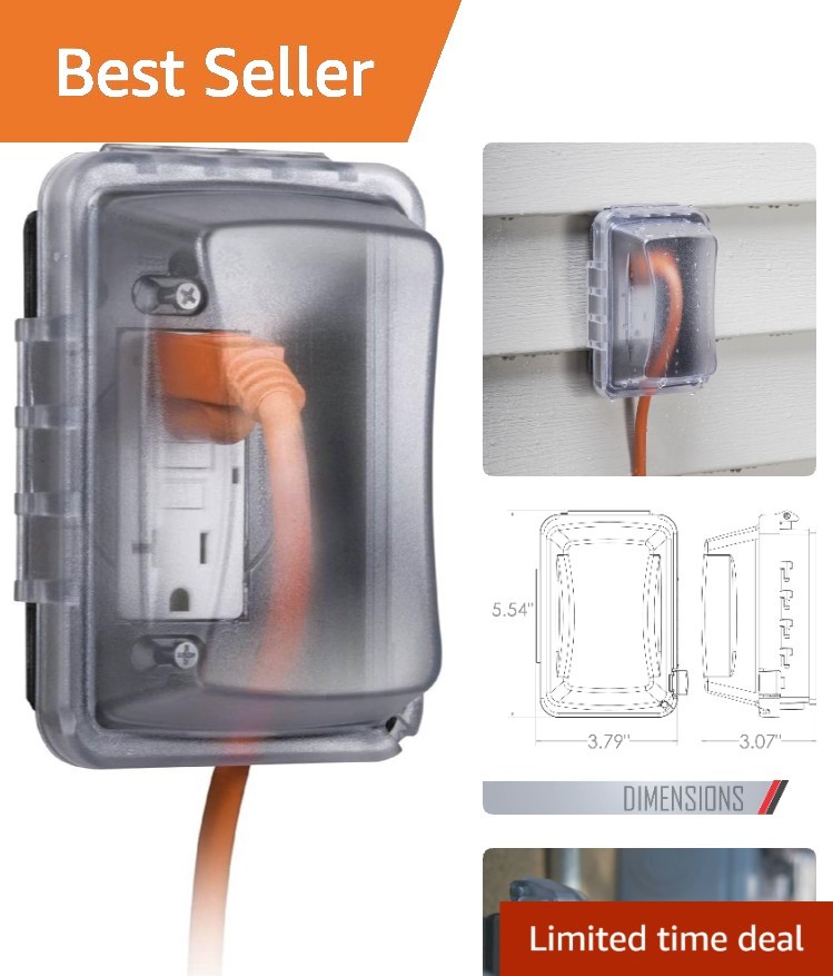 16-in-1 Weatherproof Electrical Outlet Cover with Quick-Fit Installation - Clear