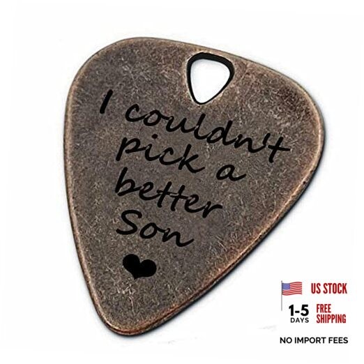 Birthday Gifts For Son, Bronze Metal I Couldn't Pick A Better Son Guitar Pick