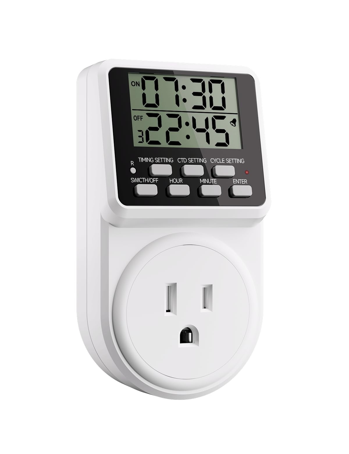 Techbee Digital Infinite Repeat Cycle Intermittent Timer Plug for Electrical ...