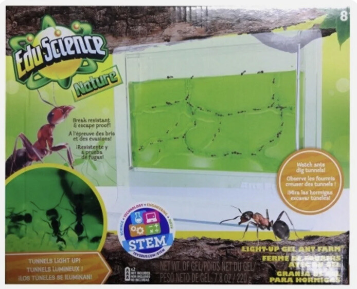 ToysRus EDU SCIENCE LIGHT UP GEL ANT FARM ILLUMINATED ANTS WATCHER TUNNEL