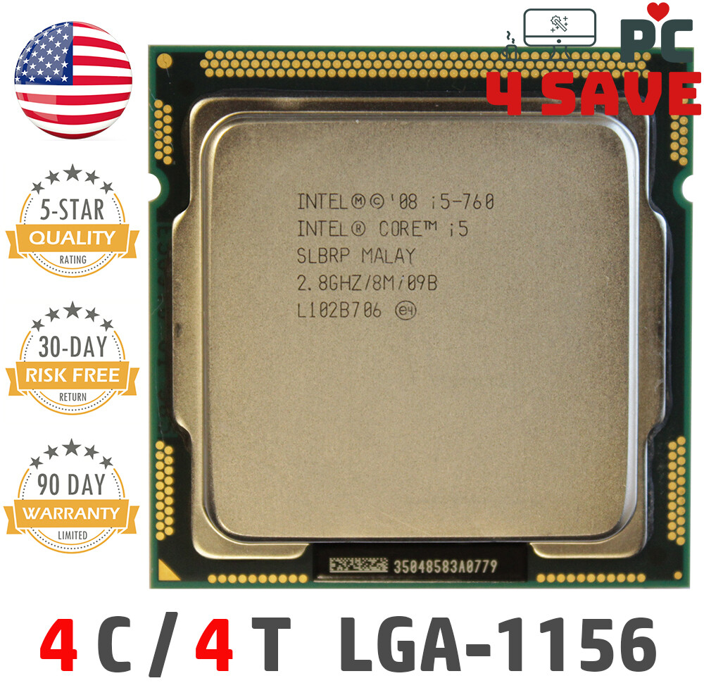 Intel Core i5-760 SLBRP 2.80GHz (Turbo 3.33GHz) 8M 4-Core LGA-1156 Desktop CPU