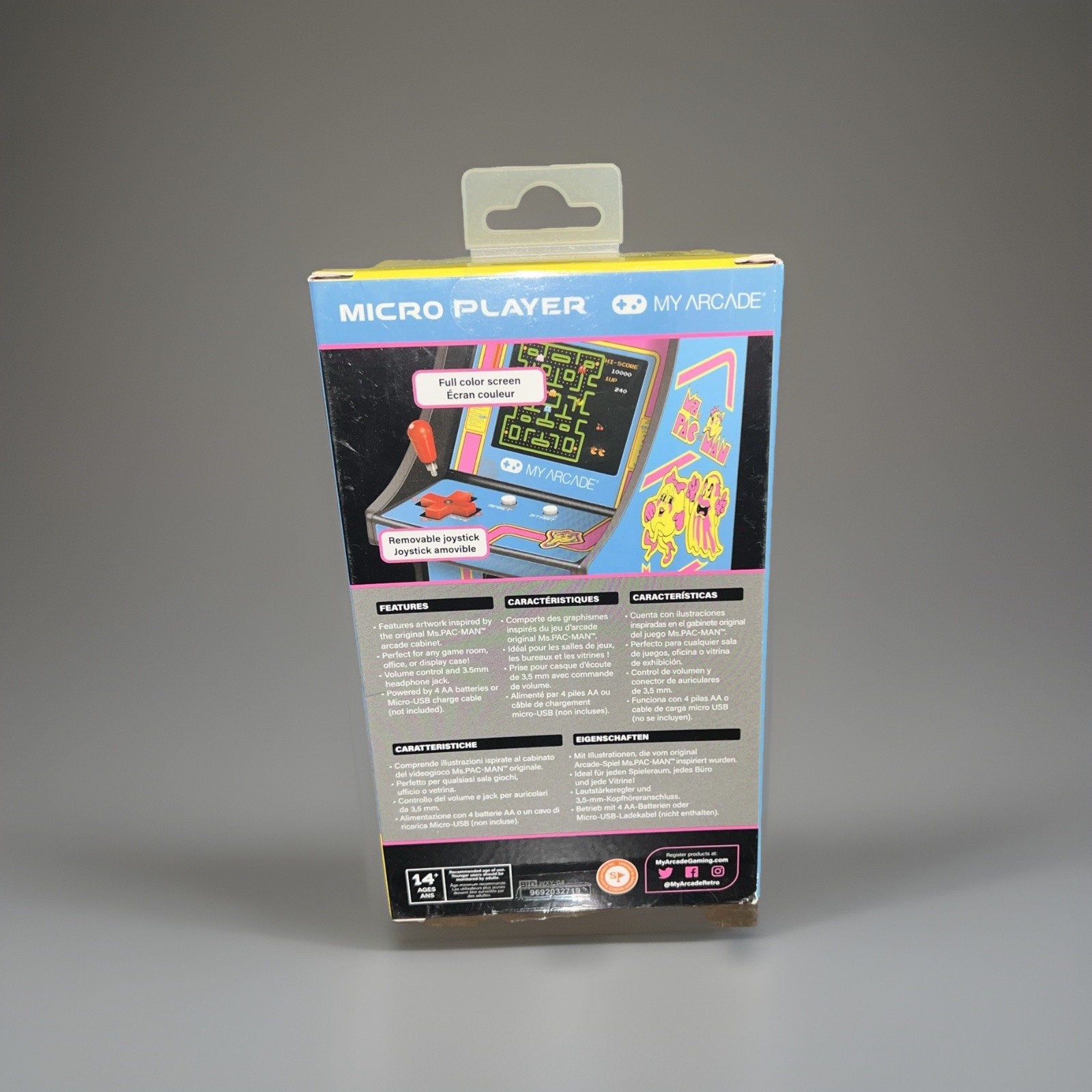 NIB Ms. Pac-Man Micro Player Retro Arcade Machine Hand Held Game by My Arcade