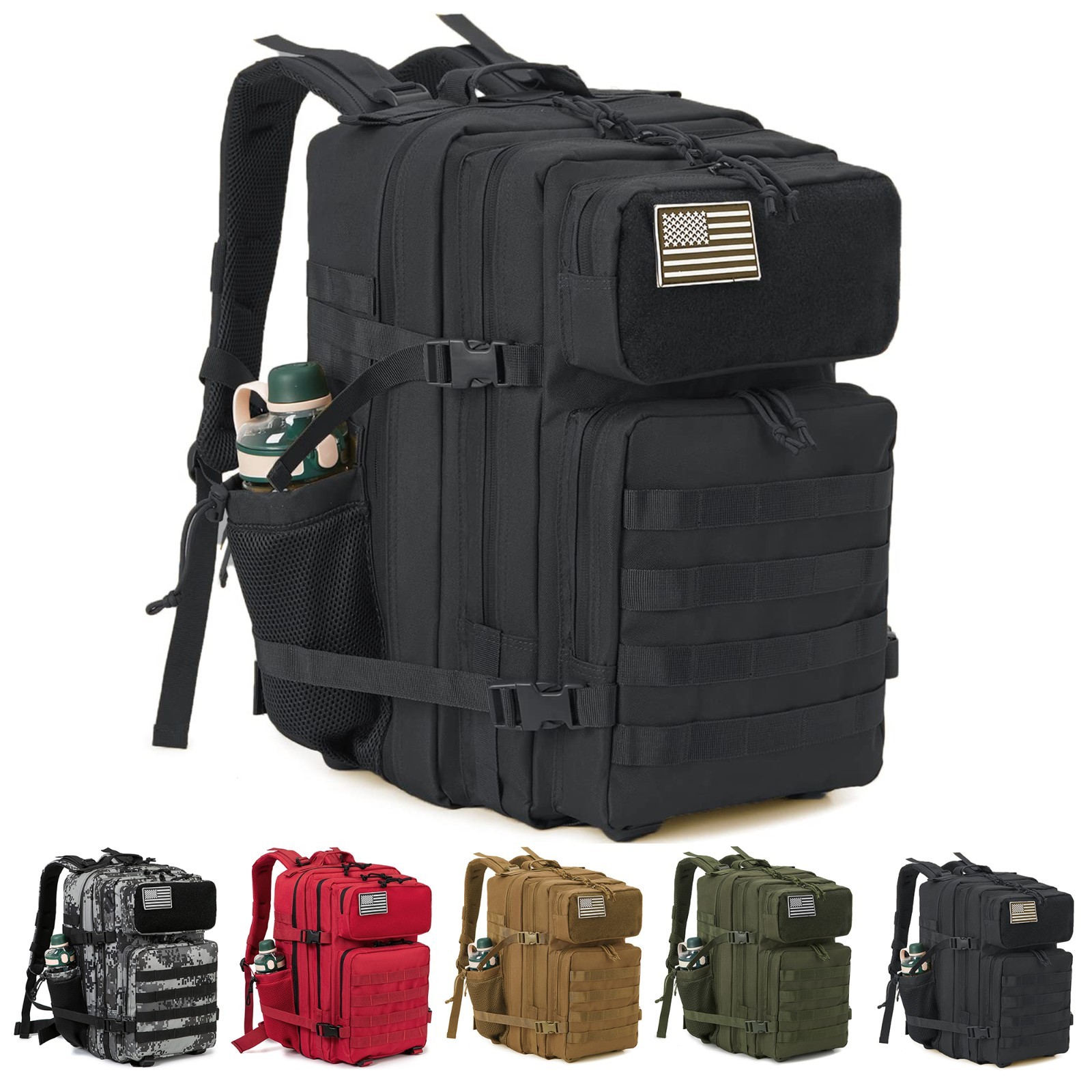 45L Tactical Backpack for Men Molle Daypack Bug Out Bag Hiking Rucksack