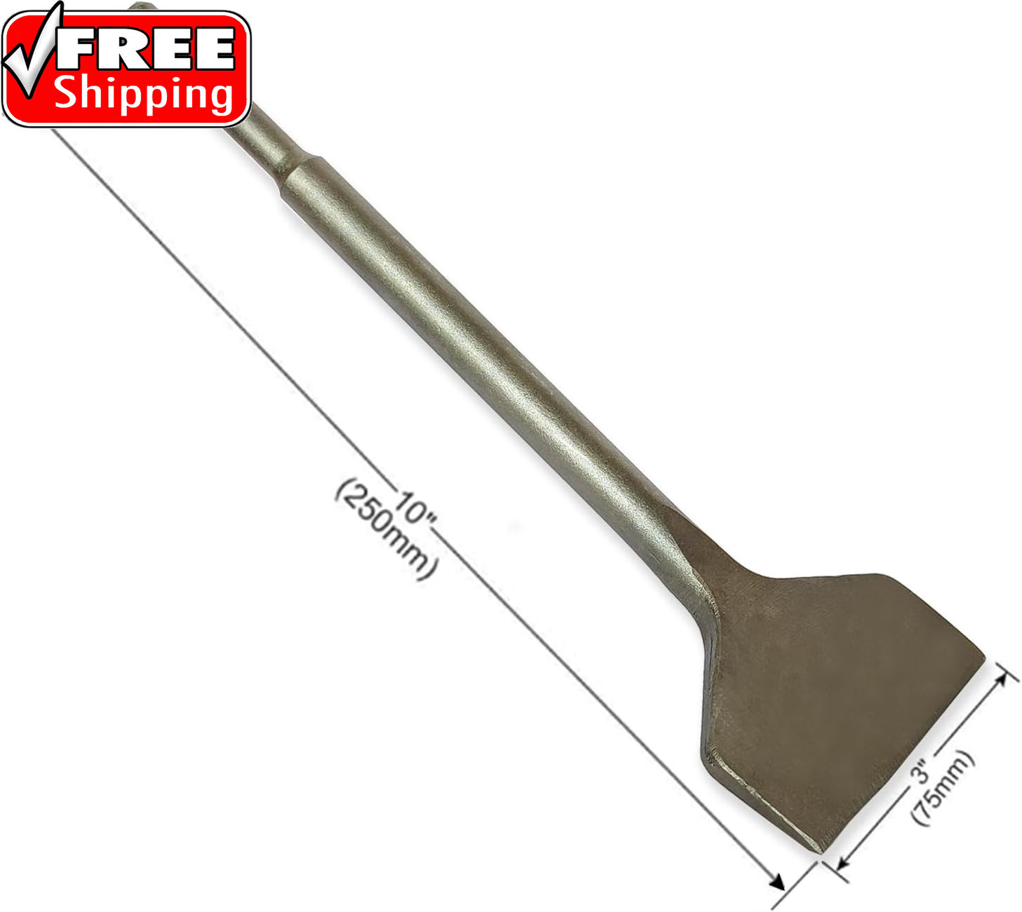 SDS plus Chisel, Tile Removal Tool, 3”Wide,Thin Set Removal Tool, Suitable for D