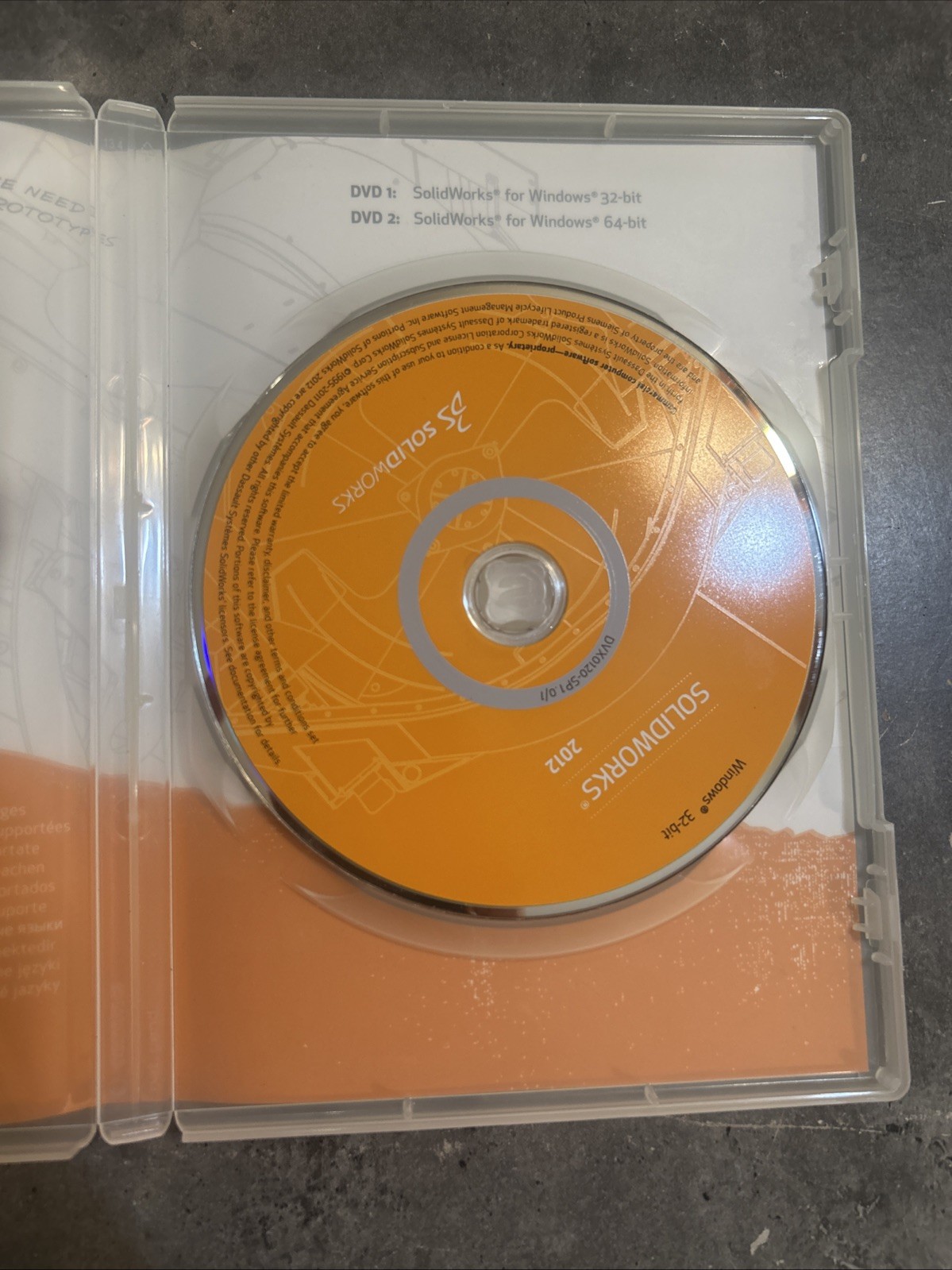 Solid Works 2012 Dual CD Set 32bit & 64bit (No Serial #)