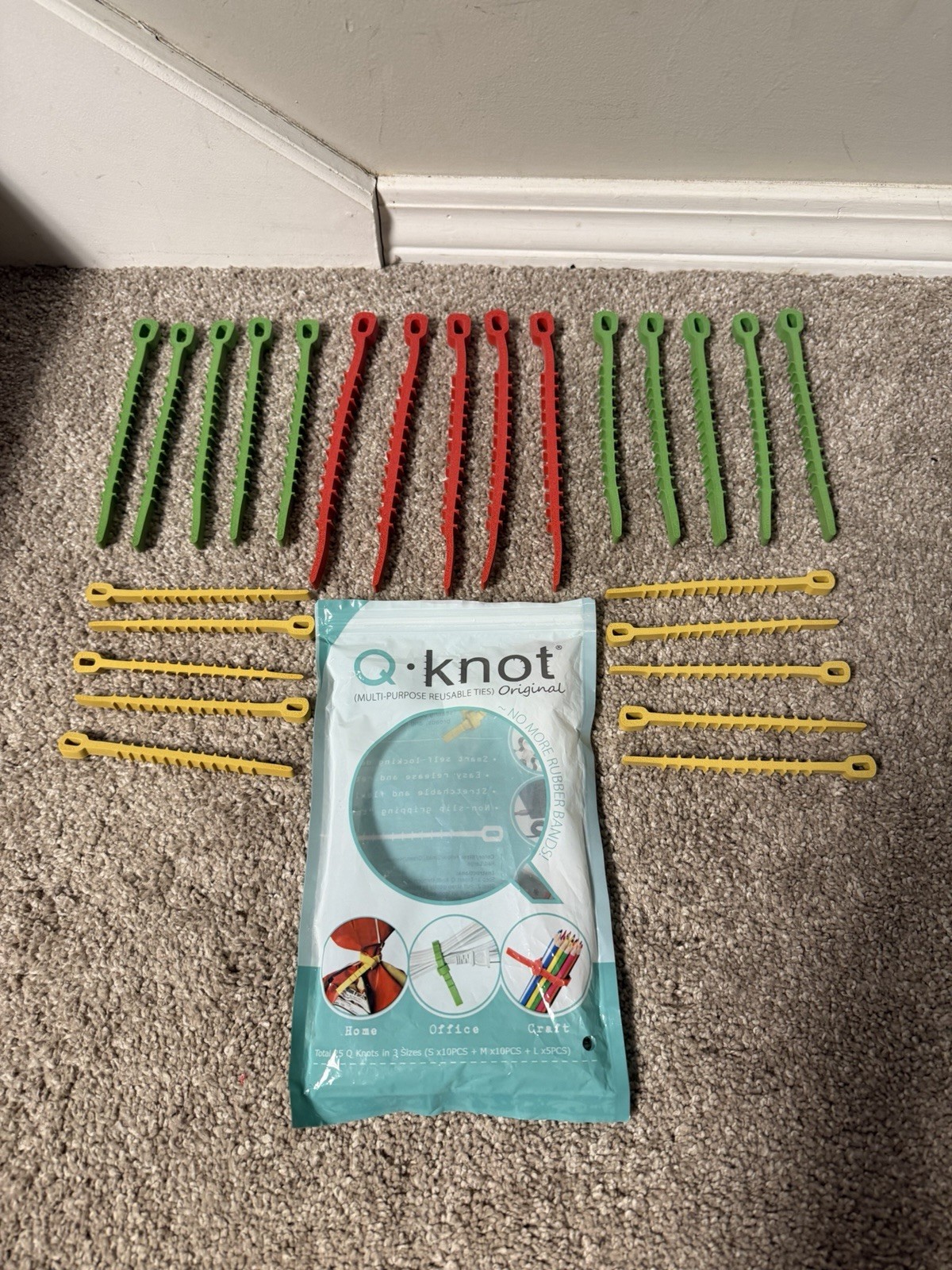 25 Pack UT Wire Q-Knot Multi-purpose Self-Locking Reusable Cables Ties Non Slip