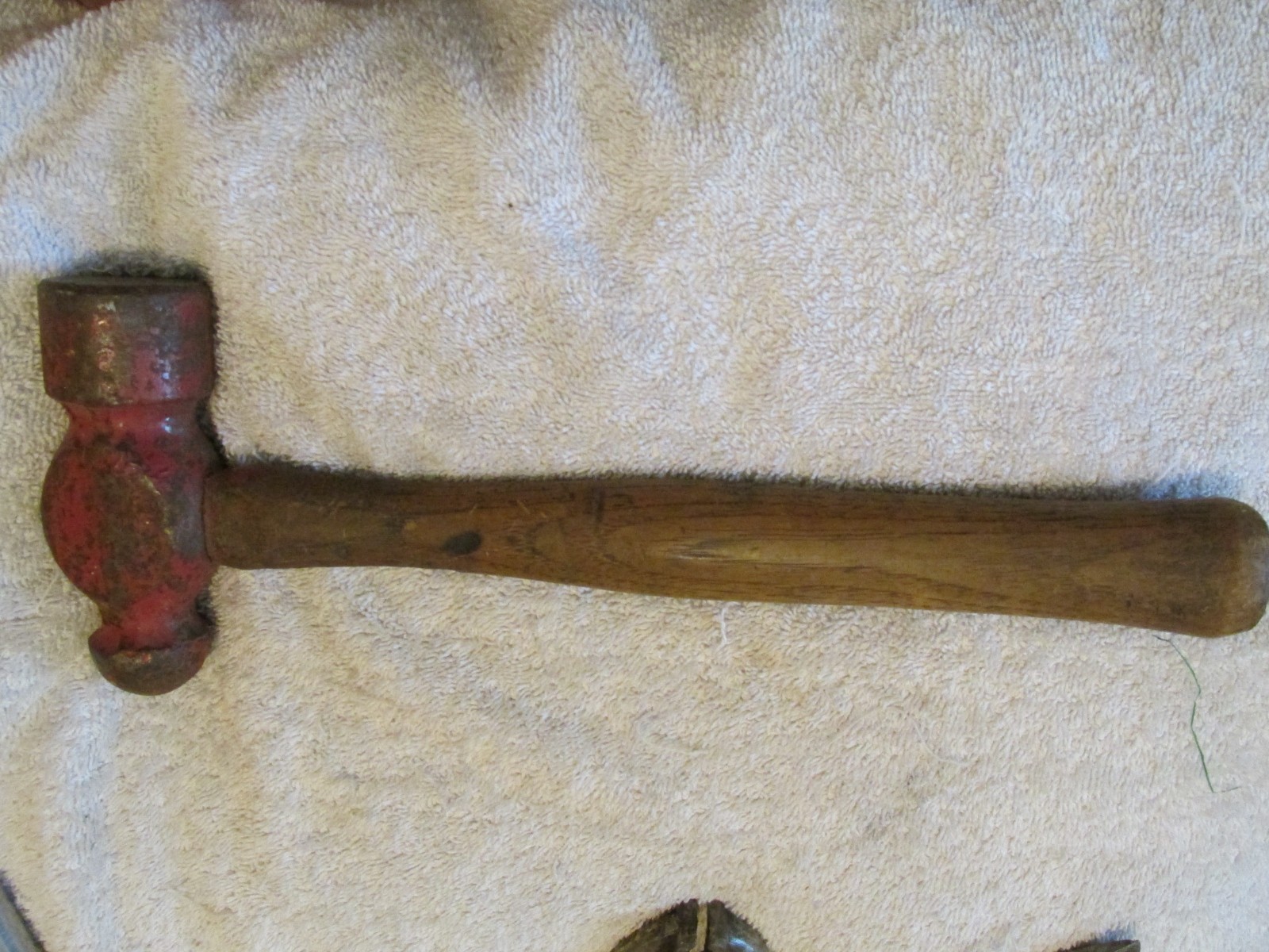 Vintage Ball Peen Hammer w/ Original 10 3/4" wooden Handle