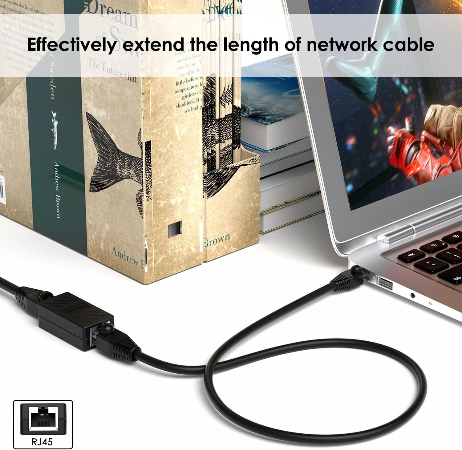 RJ45 Inline Coupler Cat6/Cat5e Ethernet Network Cable Extender Connector Lot