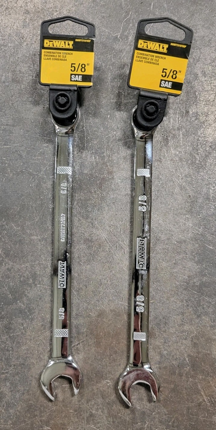Lot of 2 | DEWALT 5/8" 12 Point Chrome Combination Wrench *DWMT72197OSP