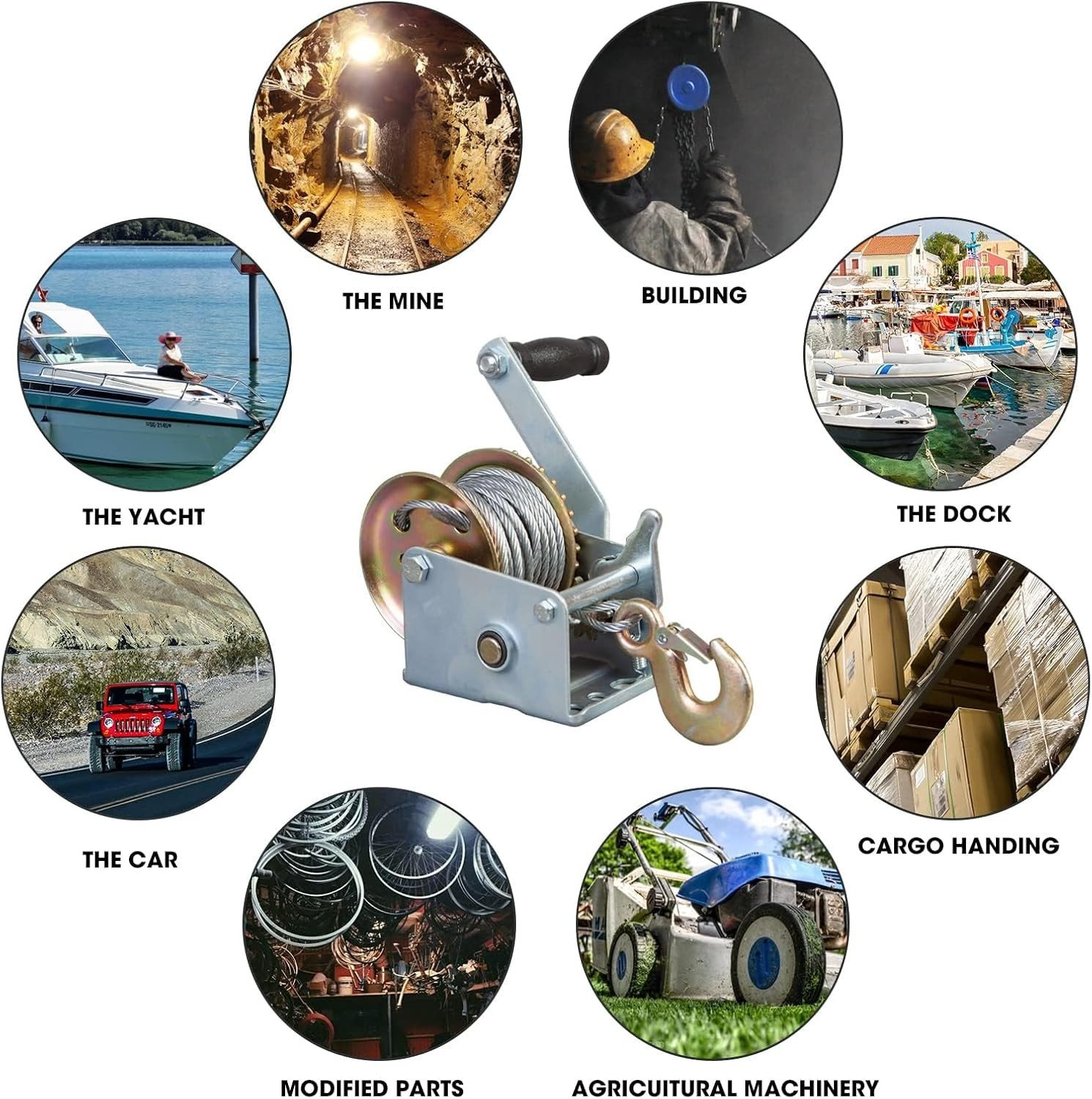 Lightweight Hand Winch with High Capacity for Lifting and Pulling Tasks