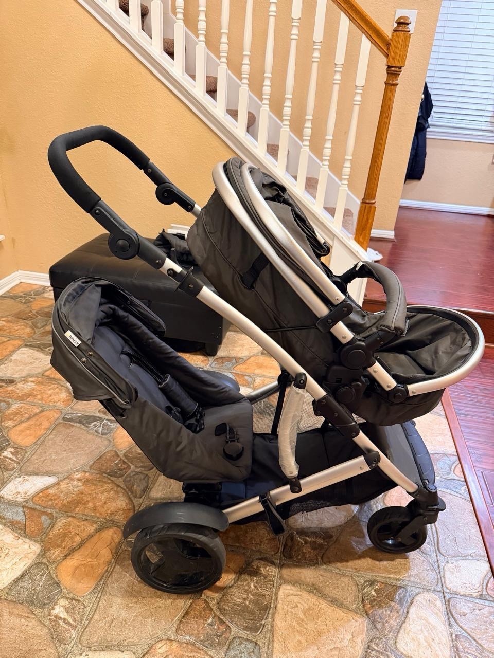 HAUCK Gray Double stroller,Adjustable Handles,