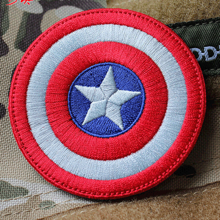 Captain America PATCHES BADGE USA ARMY EMBROIDERED Hook PATCH